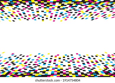 Pixel CMYK. Pixel abstract mosaic background, Vector illustration for website, card, poster.