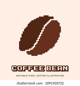 Pixel coffee bean icon vector illustration for video game asset, motion graphic and others