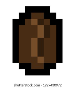 Pixel coffee bean (vector, isolated)