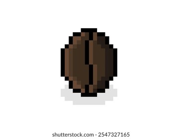 pixel coffee beans icon. Vector pixel art coffee beans 8 bit for game company logo template 