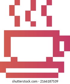 Pixel coffee cup art vector
