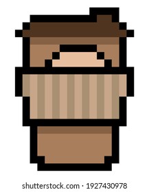 Pixel-Kaffee zum Mitnehmen (Vektorgrafik, einzeln)