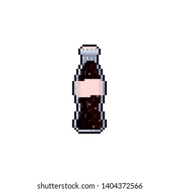 Pixel cola glass bottle icon.8bit.