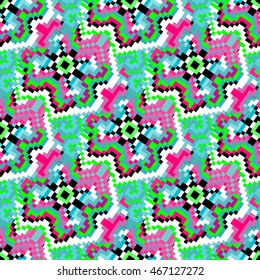 pixel color abstract geometric seamless pattern