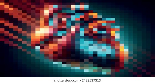 
fondo abstracto de bloque de color de píxel