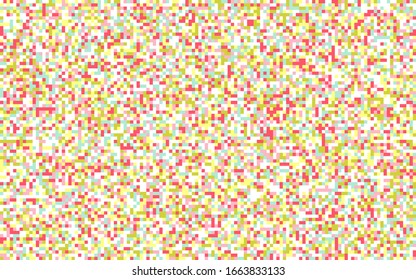 Pixel color noise, TV. Random multi-colored seamless squares background. Vector illustration.
