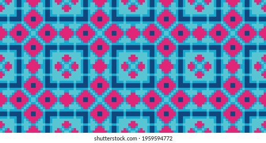 Pixel colored background vector. Abstract Mosaic  Colors:  Hollywood Cerise, Medium Violet Red, Scarlett, Broom