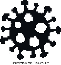 pixel Coronavirus Bacteria Cell Icon, 2019-nCoV Novel Coronavirus Bacteria. 8 bit No Infection and Stop Coronavirus Concepts. Dangerous Coronavirus Cell in China, Wuhan. Isolated Vector Icon