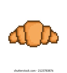 pixel croissant icon vector sign for 8 bit game