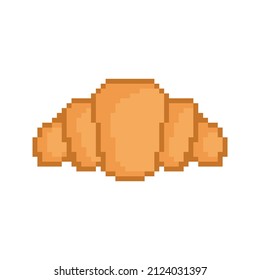 pixel croissant icon vector sign for 8 bit game