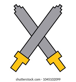 pixel crossed swords video game interface design