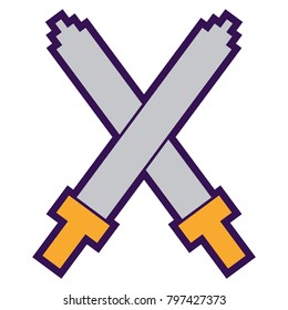 pixel crossed swords video game interface design