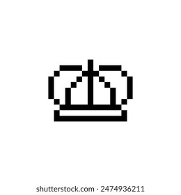 pixel crown icon pixel art sign for 8 bit game