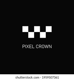 pixel crown simple sign logo full vector