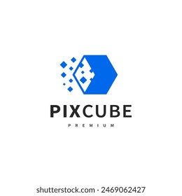 pixel cube digital logo design 2 