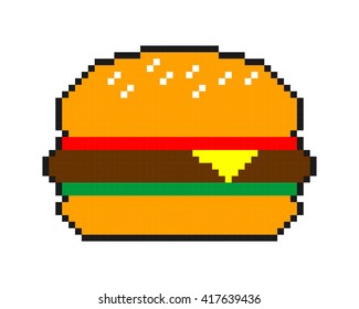 pixel culinary food fast food junk food hamburger burger
