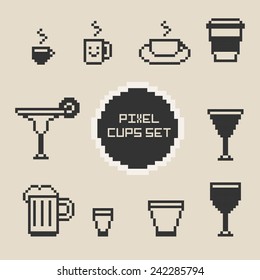Pixel cups and glasses set