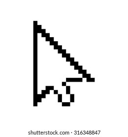 Pixel cursor - black vector icon