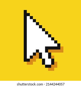 Pixel-Cursor. Computer-Mauszeiger. Pfeil. 8-Bit. Videospiel-Stil. Vektorgrafik