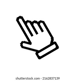 Pixel cursor hand icon symbol