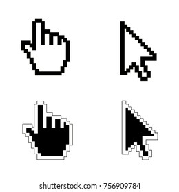 Pixel Cursor Icon. Black And White