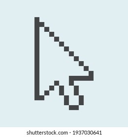 Pixel cursor icon gray. Vector illustration