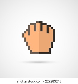 Pixel cursor icon - Cursor hand.Vector Illustration.