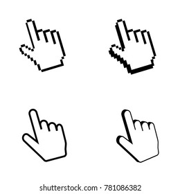 Pixel cursor icon. Mouse cursors big set.