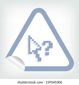 pixel cursor icon on sticker button in modern style. eps10 vector illustration