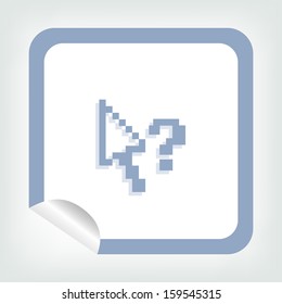 pixel cursor icon on sticker button in modern style. eps10 vector illustration