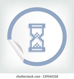 pixel cursor icon on sticker button in modern style. eps10 vector illustration