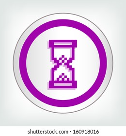 pixel cursor icon on sticker button in modern style. eps10 vector illustration