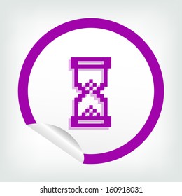 pixel cursor icon on sticker button in modern style. eps10 vector illustration
