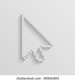 pixel cursor paper vector icon