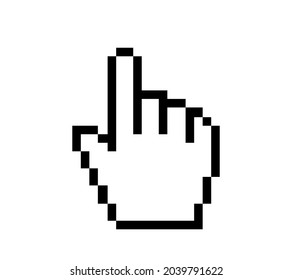 Pixel cursors, hourglass, on a white background. Vector isolated