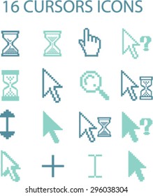 iconos de cursores de píxeles