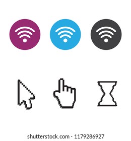 Pixel cursors icons and Free wi-fi icons and wifi applications