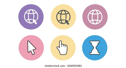 Pixel cursors icons mouse hand arrow. Mouse computer cursor.