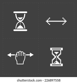 Pixel cursors icons on black.Vector Illustration.