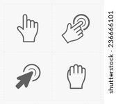 Pixel cursors icons on white.Vector Illustration.