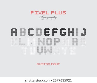 Pixel custom font typography alphabet set typerface editable