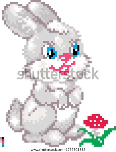 Pixel Cute Character Rabbit Stock Vector (Royalty Free) 1737301832 ...