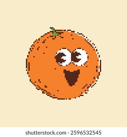 pixel cute hand drawn orange