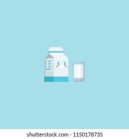 Pixel cute milk box.8bit.