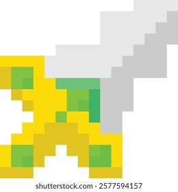 pixel dagger with green diamond