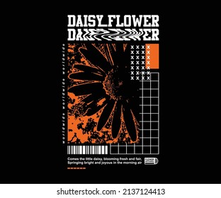  Pixel Daisy Flower Retro Poster And Graphic Design T Shirt Design, Vector Graphic, Typographic Poster Or Tshirts Street Wear And Urban Style