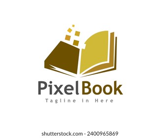 pixel data book media logo icon symbol design template illustration inspiration