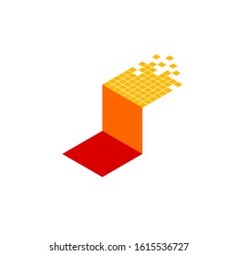 pixel data logo design vector template sign