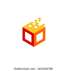 pixel data logo design vector template sign