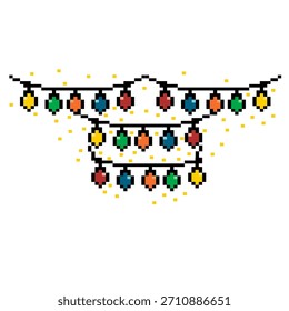 Pixel Decorative Multicolor Light Garland
